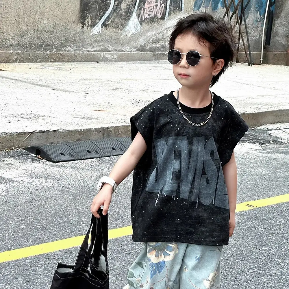 Kids Sleeveless T-Shirt with Sequins & Tie-Dye Pants — feature 9