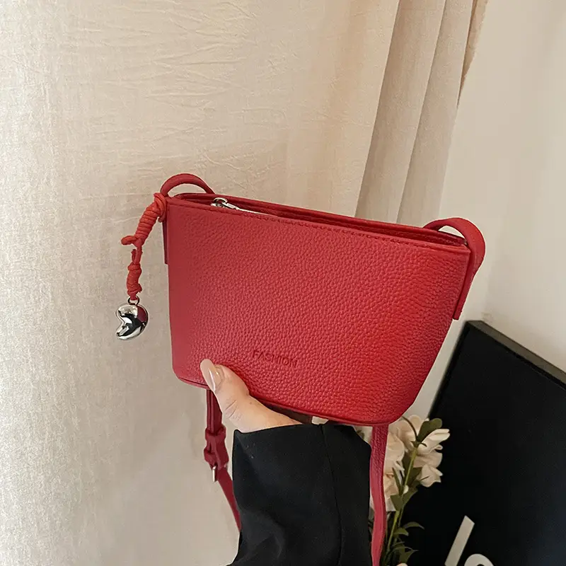 Red Korean Style Shoulder Crossbody Bag for Women - Image 3
