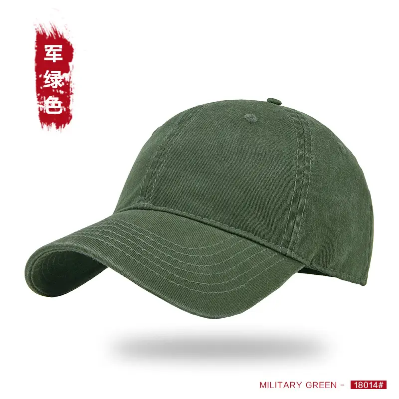 Vintage Washed Denim Cap Dark Gray Wide Brim
