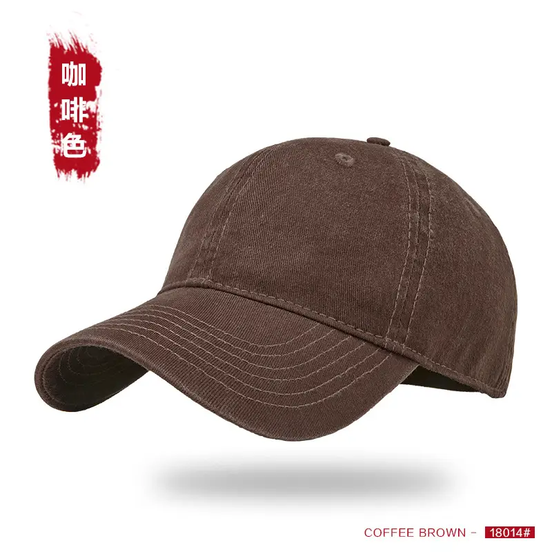 Vintage Washed Denim Cap Dark Gray Wide Brim