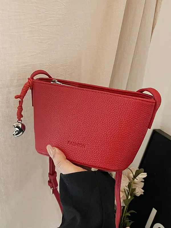 Red Korean Style Shoulder Crossbody Bag for Women - Image 7