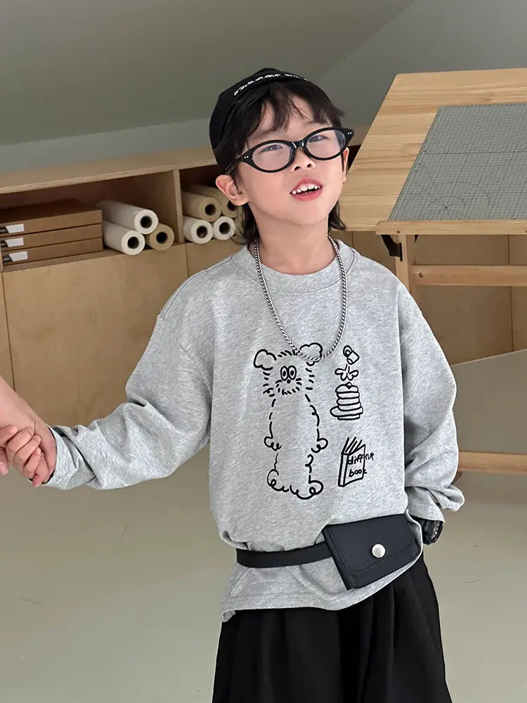 Boys Grey Graphic Long Sleeve T-Shirt 2026