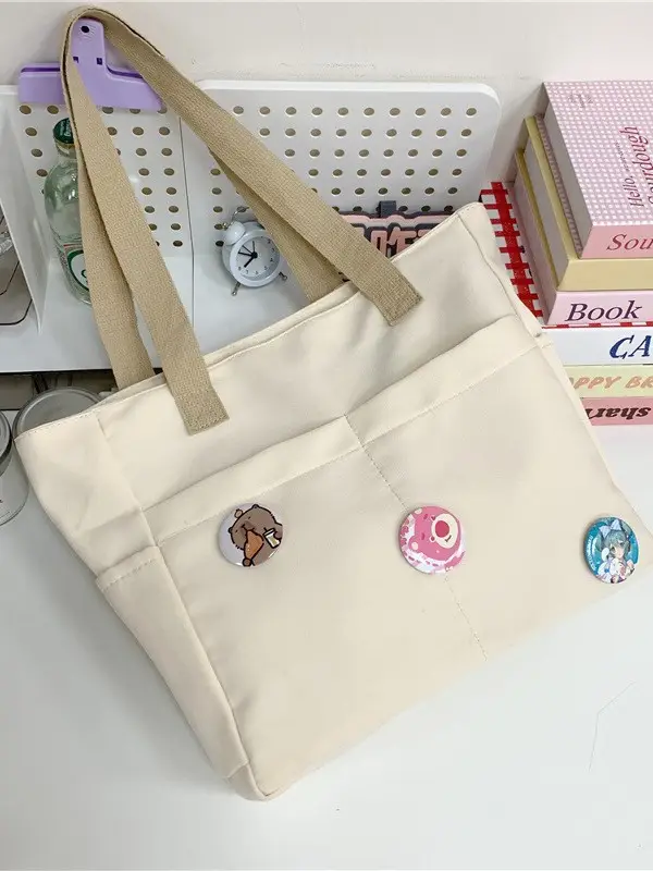 Japanese Style Canvas Shoulder Bag for Women - Image 6