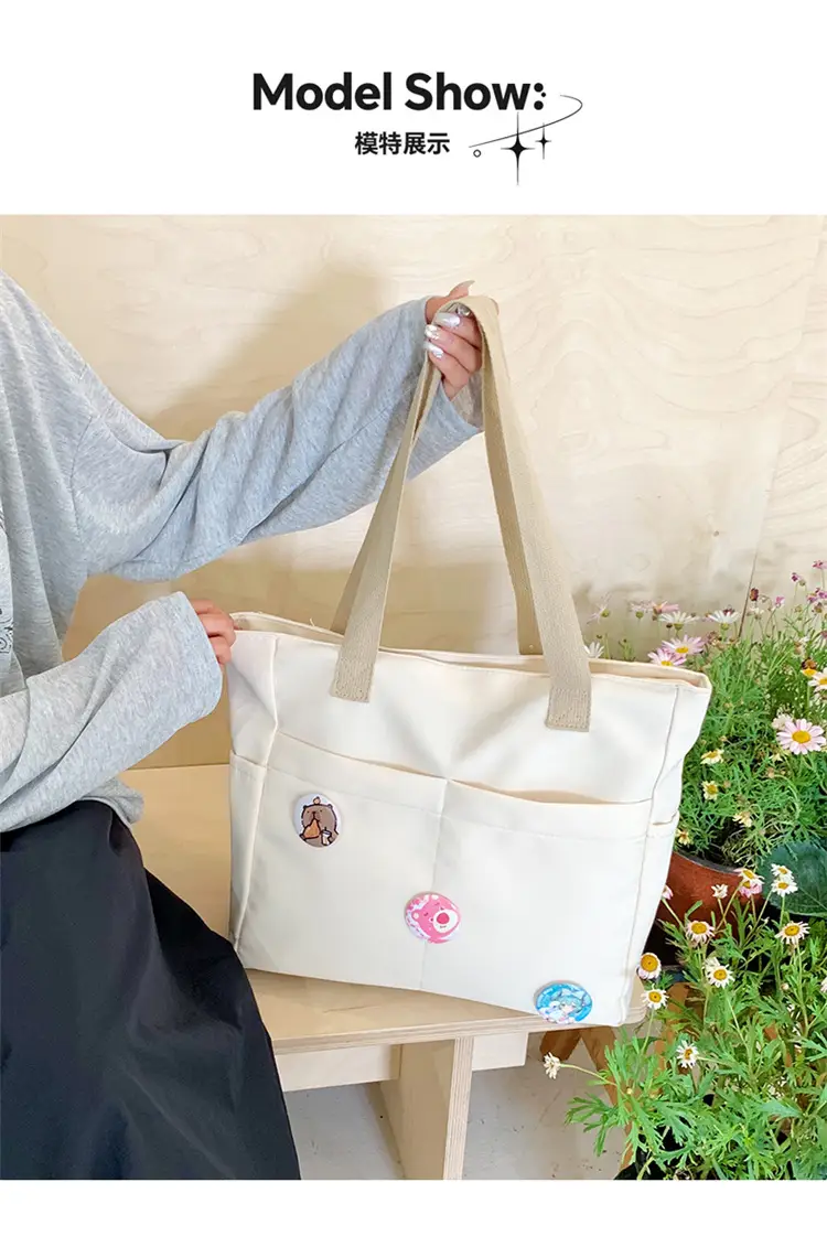 Japanese Style Canvas Shoulder Bag for Women — feature 11