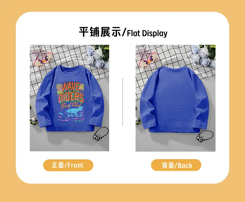 Blue Wave Riders Kids Sweatshirt Long Sleeve Cartoon Print — feature 5