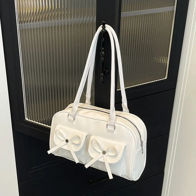 Brown Leather Bow Shoulder Bag for Women 2025 - Image 7