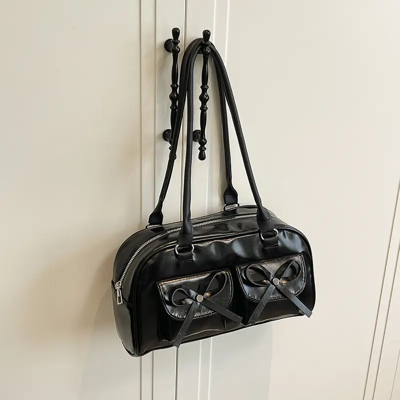 Brown Leather Bow Shoulder Bag for Women 2025 - Image 9