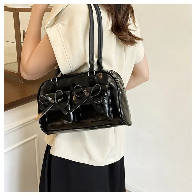 Brown Leather Bow Shoulder Bag for Women 2025 — feature 10
