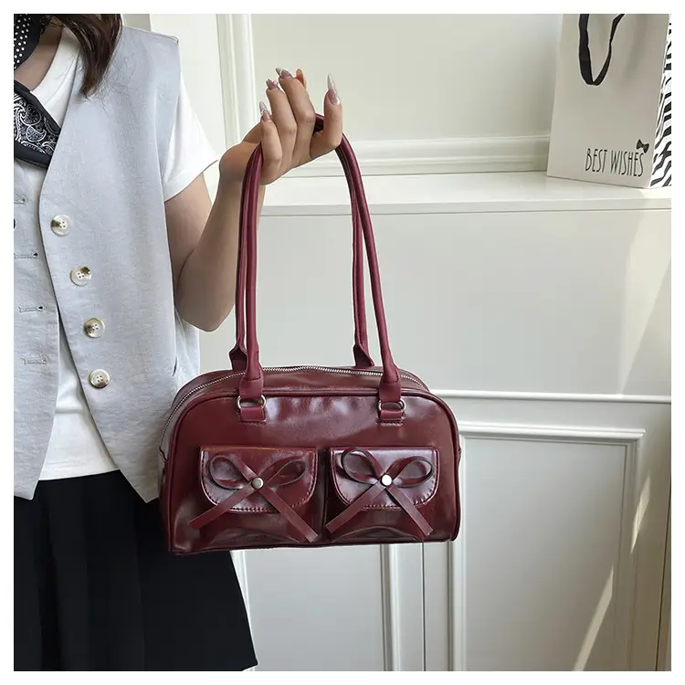 Brown Leather Bow Shoulder Bag for Women 2025 — feature 11