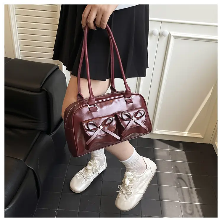 Brown Leather Bow Shoulder Bag for Women 2025 — feature 12