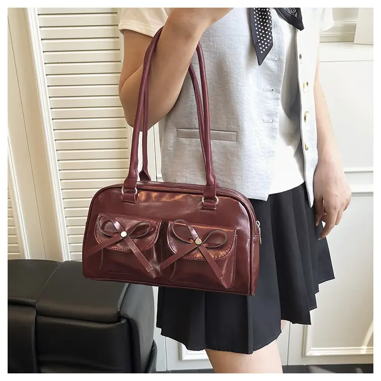 Brown Leather Bow Shoulder Bag for Women 2025 — feature 13