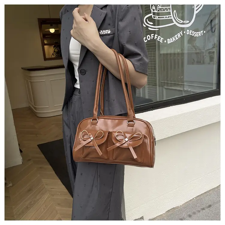Brown Leather Bow Shoulder Bag for Women 2025 — feature 18
