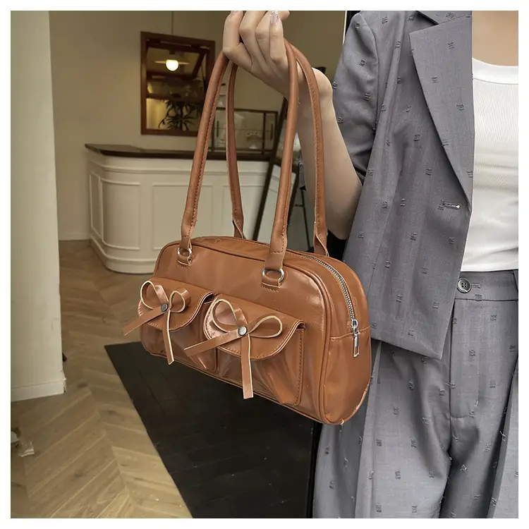 Brown Leather Bow Shoulder Bag for Women 2025 — feature 19