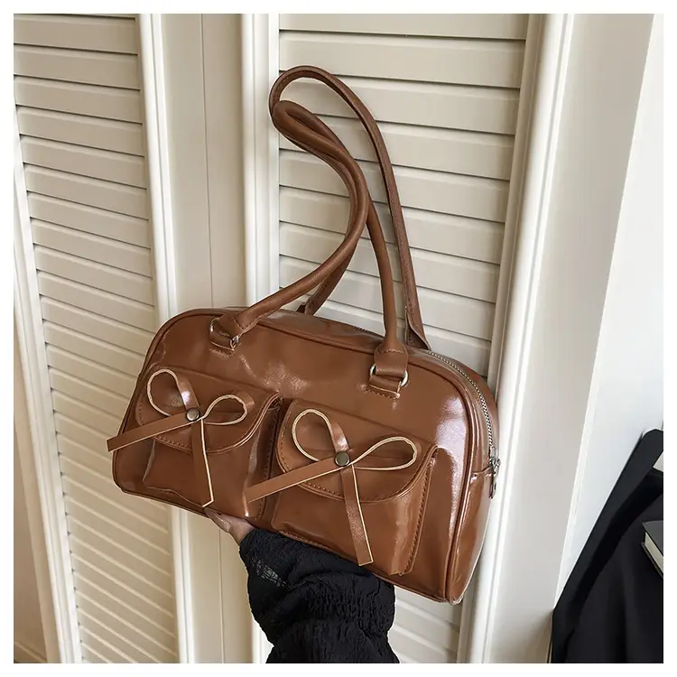 Brown Leather Bow Shoulder Bag for Women 2025 — feature 20