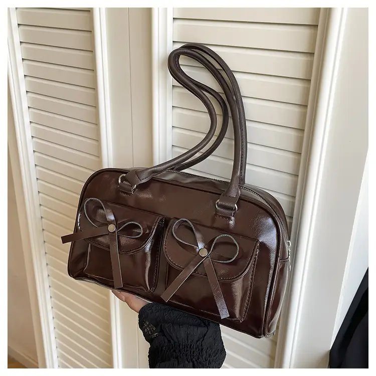 Brown Leather Bow Shoulder Bag for Women 2025 — feature 21
