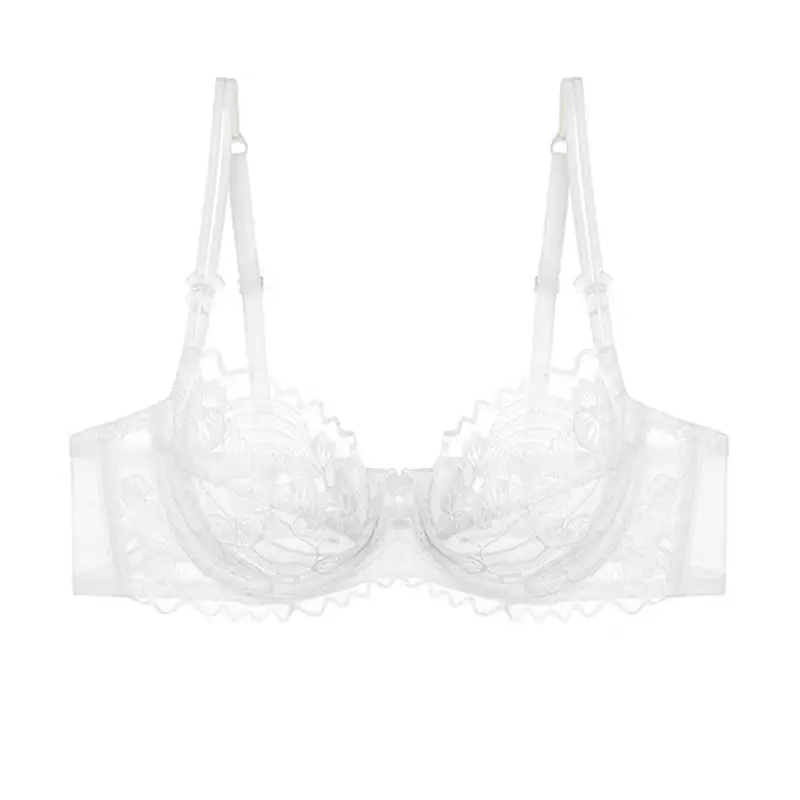 Large Breasts Appear Smaller Intimates Women's Summer Thin Lace Sexy Purple Bra Set French Push-Up Pure Desire Seamless Bra