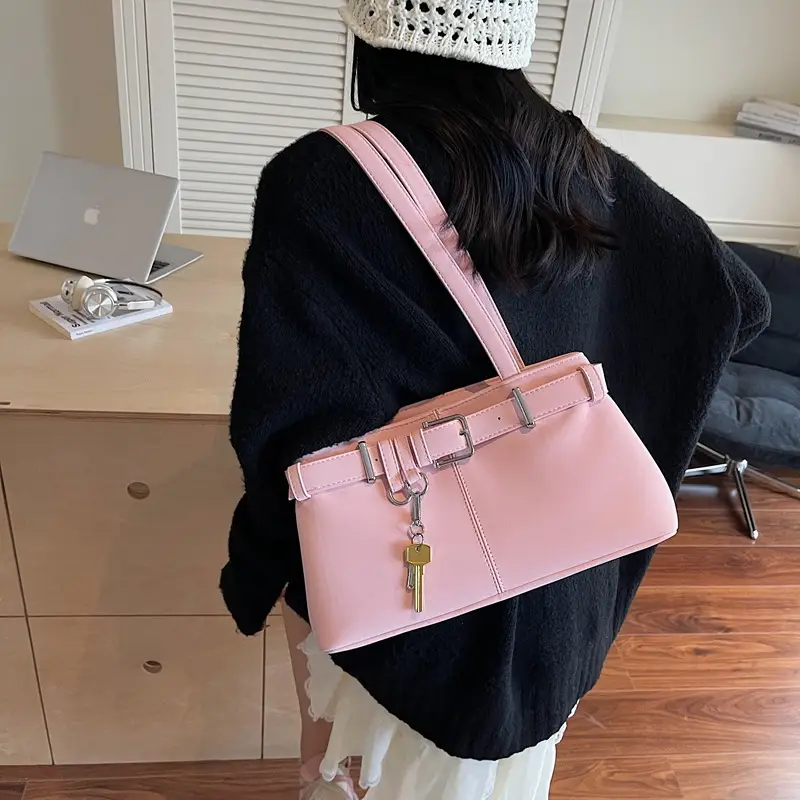 Pink Leather Shoulder Bag for Women 2025 - Image 7
