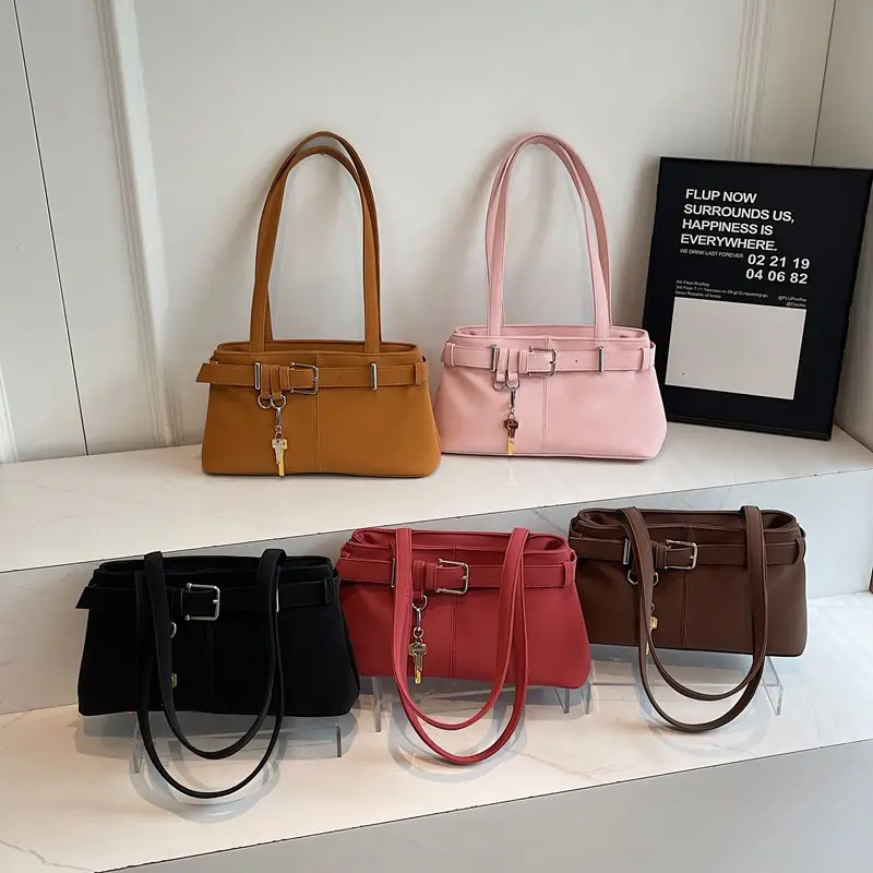 Pink Leather Shoulder Bag for Women 2025 - Image 9