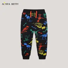 Orange Long Sleeve Kids T-Shirt Dinosaur Print — feature 14