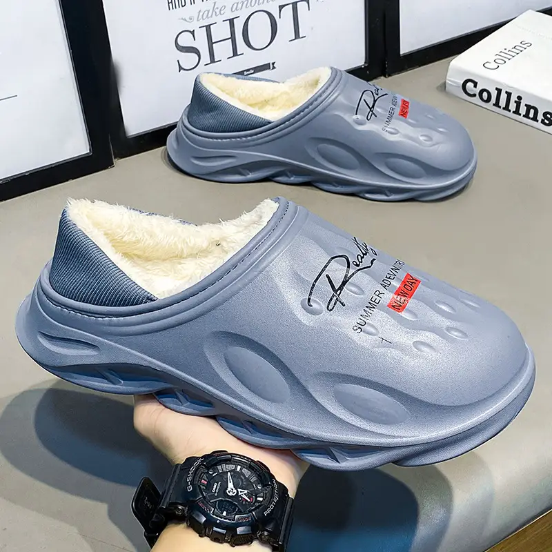 Men's Winter Waterproof Indoor Home Large Size 2025 New Outer Wear Home Cotton Slippers Men's Winter - Image 12
