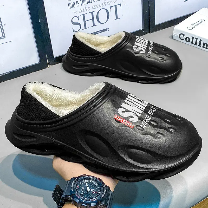 Men's Winter Waterproof Indoor Home Large Size 2025 New Outer Wear Home Cotton Slippers Men's Winter - Image 5