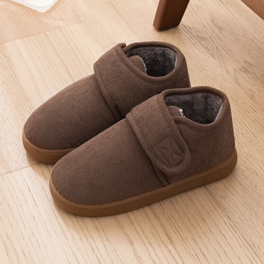 Men's Winter Cotton Slippers, New Model for 2025, Indoor Non-Slip Warm Home Slippers for Couples, Closed Heel, Soft Sole, Winter Style, Plush Slippers - Image 2