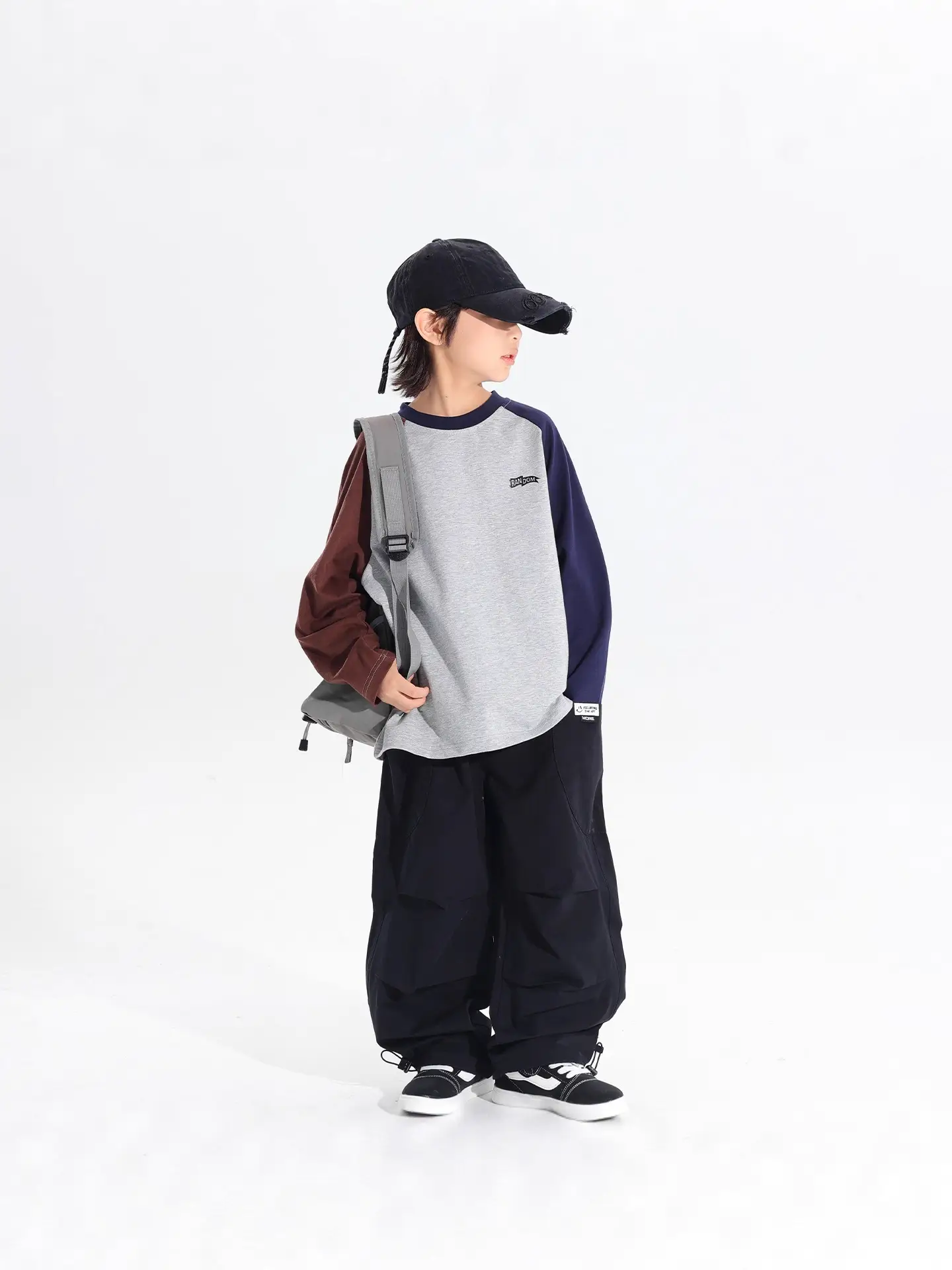 Boys Raglan Sleeve T-Shirt 2025 Gray Black - Image 6