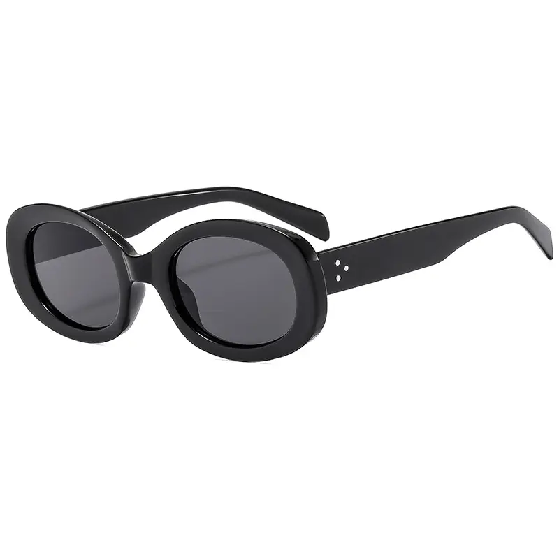 New Retro Black Oval Sunglasses for Women