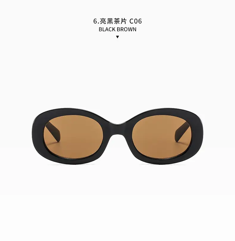 New Retro Black Oval Sunglasses for Women — feature 21