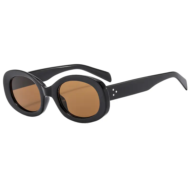 New Retro Black Oval Sunglasses for Women - Image 6