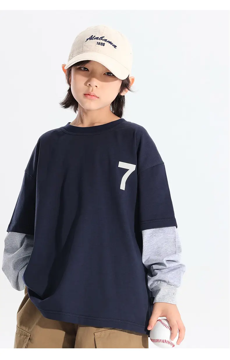 Kids Korean Style 2-Piece T-Shirt Set Grey Brown — feature 24