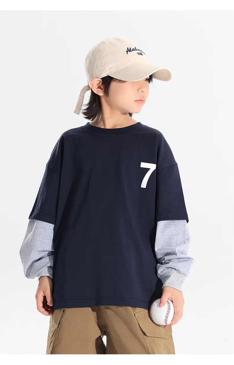 Kids Korean Style 2-Piece T-Shirt Set Grey Brown — feature 28