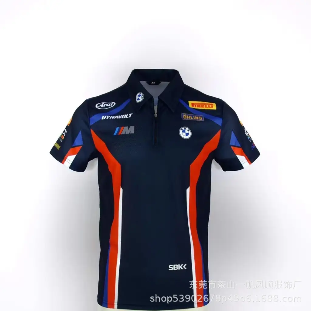 Short-Sleeved Men's Polo Mountain Biking Clothing, Off-Road Motorcycle Downhill Clothing, Breathable for Summer, Available for Customization