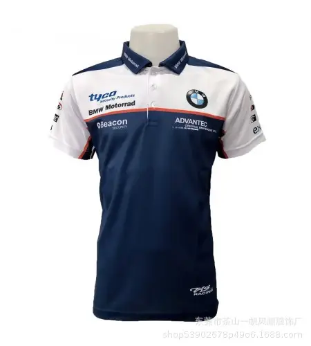 Short-Sleeved Men's Polo Mountain Biking Clothing, Off-Road Motorcycle Downhill Clothing, Breathable for Summer, Available for Customization
