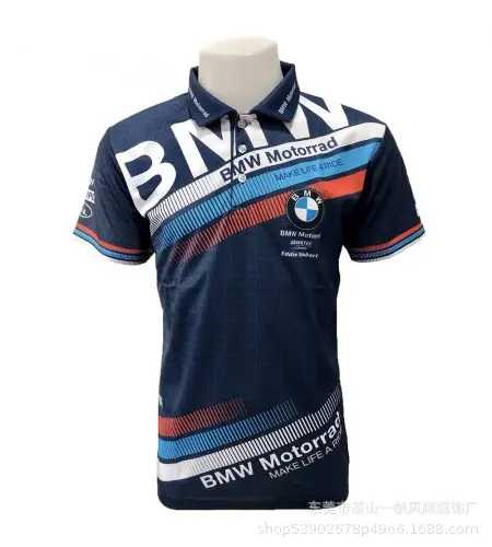 Short-Sleeved Men's Polo Mountain Biking Clothing, Off-Road Motorcycle Downhill Clothing, Breathable for Summer, Available for Customization