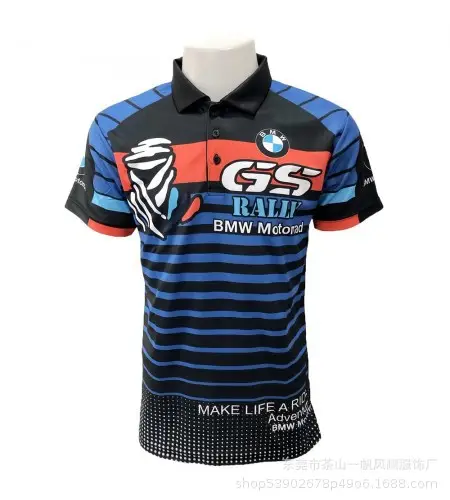 Short-Sleeved Men's Polo Mountain Biking Clothing, Off-Road Motorcycle Downhill Clothing, Breathable for Summer, Available for Customization