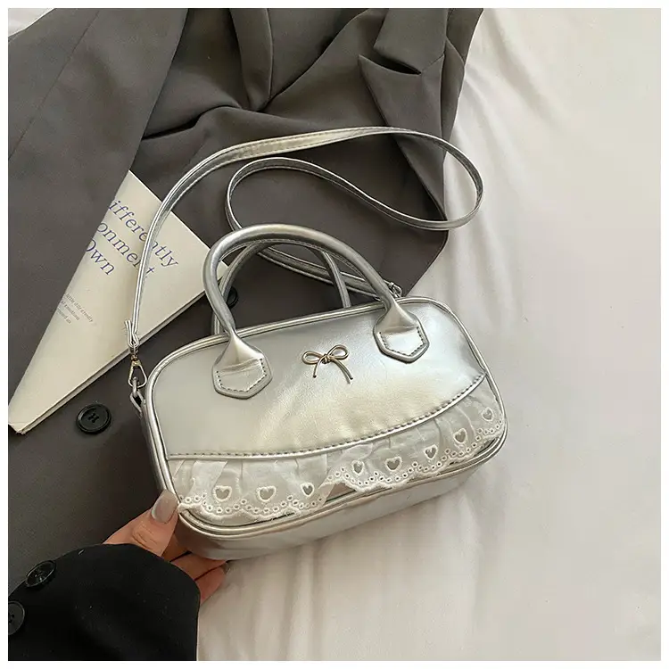 White Lace Handbag for Women 2025 Summer