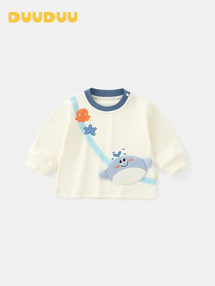 Duuduu Baby Girl Long Sleeve T-Shirt Cream