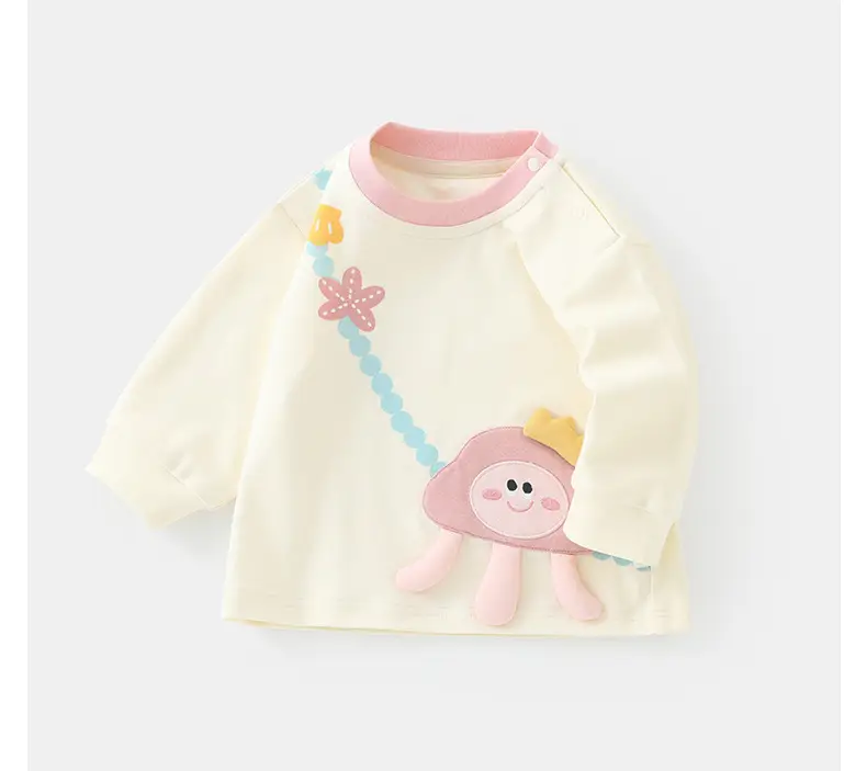 Duuduu Baby Girl Long Sleeve T-Shirt Cream — feature 26