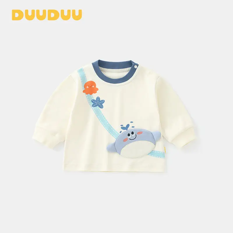 Duuduu Baby Girl Long Sleeve T-Shirt Cream