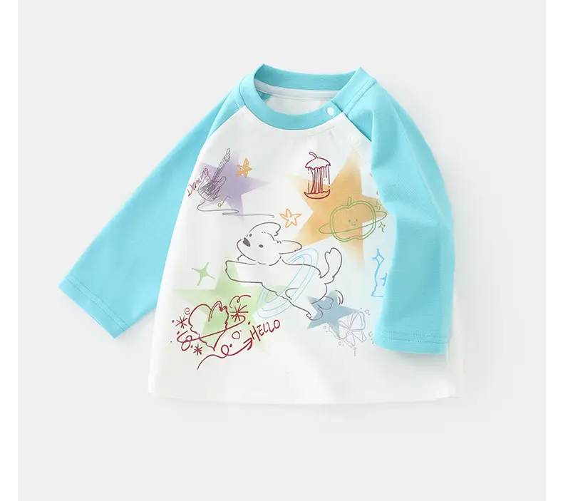 Duuduu Kids' Long Sleeve T-Shirt Yellow White Graphic Print — feature 12
