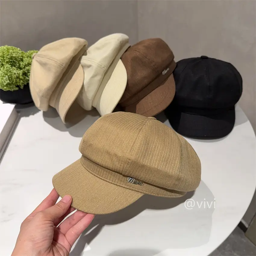 Korean Niche Thin Cap for Women Black Wide Bristle - Image 6