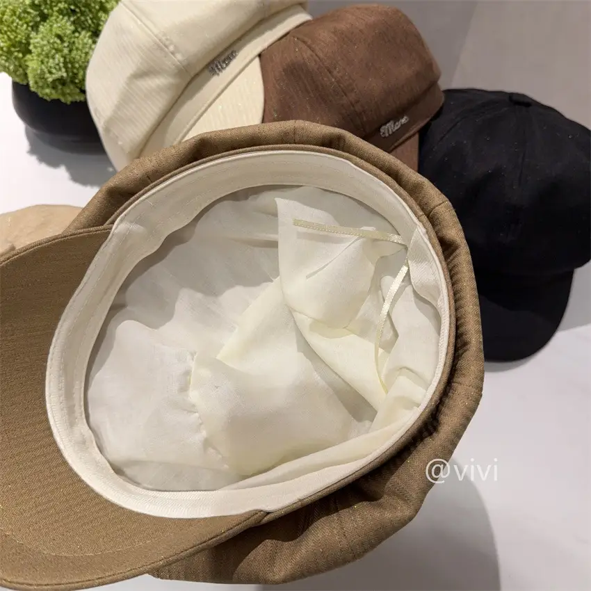 Korean Niche Thin Cap for Women Black Wide Bristle — feature 2