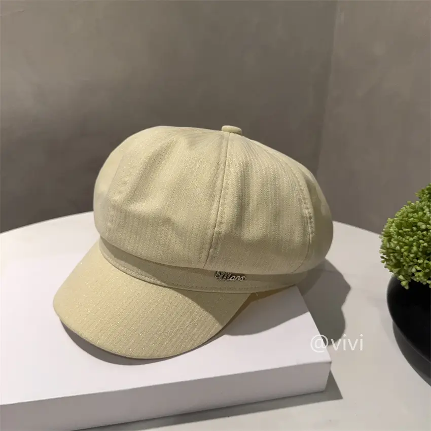 Korean Niche Thin Cap for Women Black Wide Bristle - Image 2