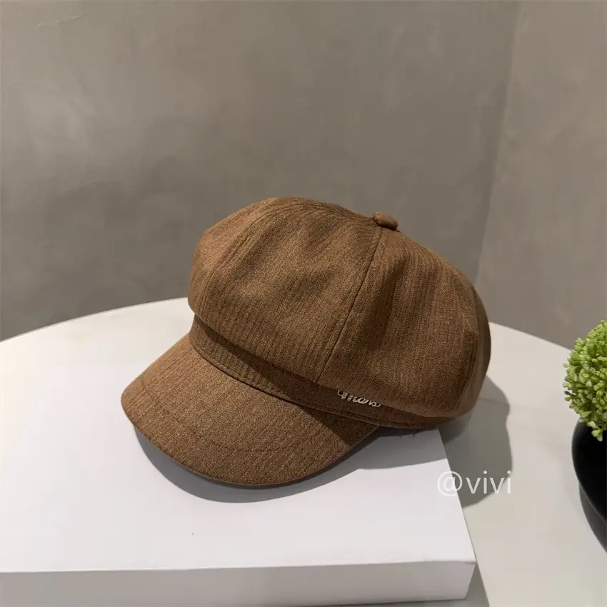 Korean Niche Thin Cap for Women Black Wide Bristle - Image 5