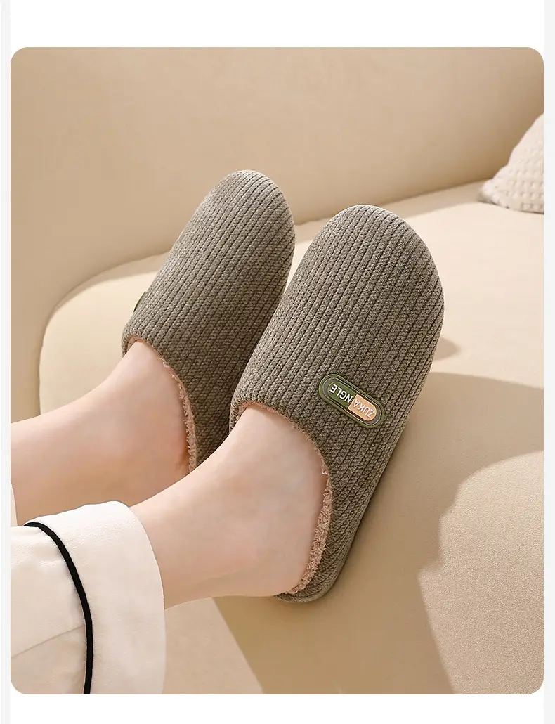 Cixi Cotton Slippers for Men, Spring, Autumn and Winter, Indoor and Home Use, Non-Slip, Warm, Home Couple, Winter Plush, Women — feature 13