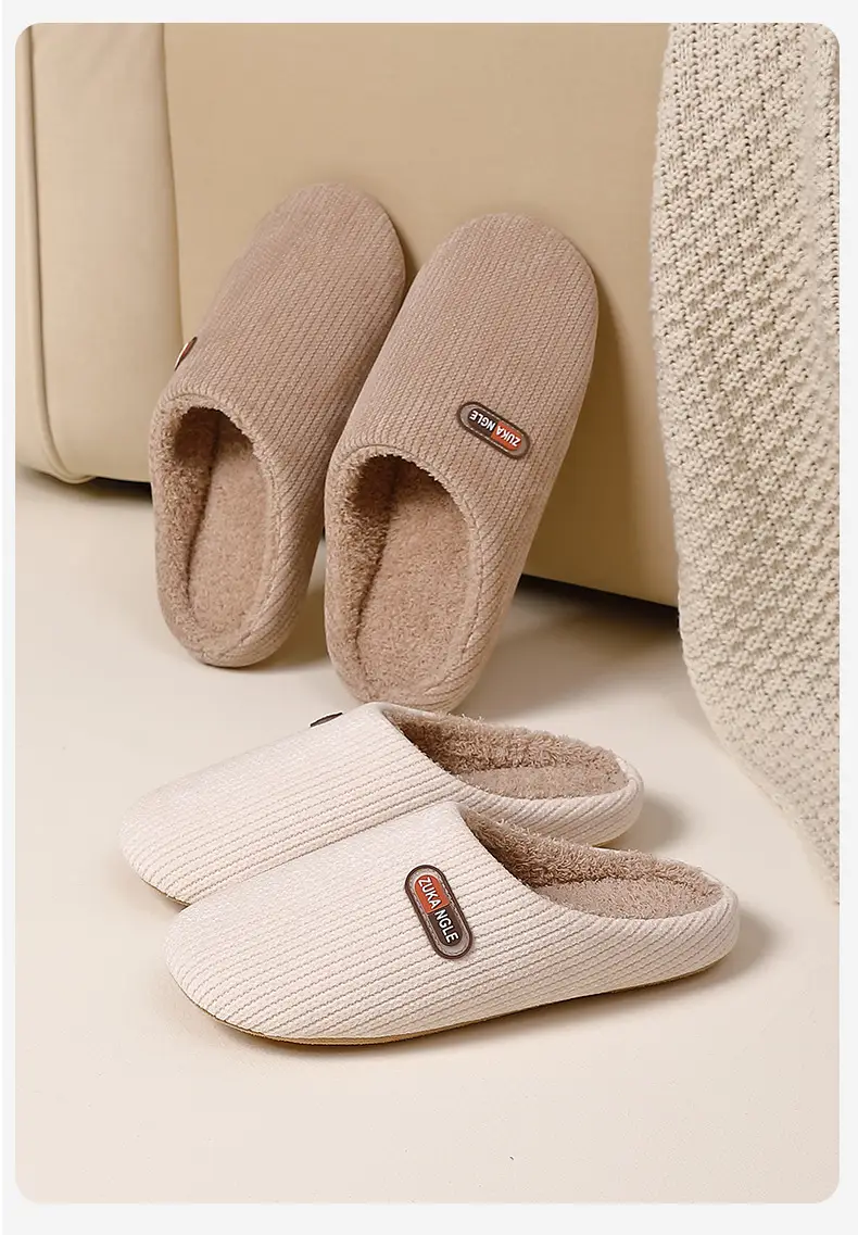 Cixi Cotton Slippers for Men, Spring, Autumn and Winter, Indoor and Home Use, Non-Slip, Warm, Home Couple, Winter Plush, Women — feature 17