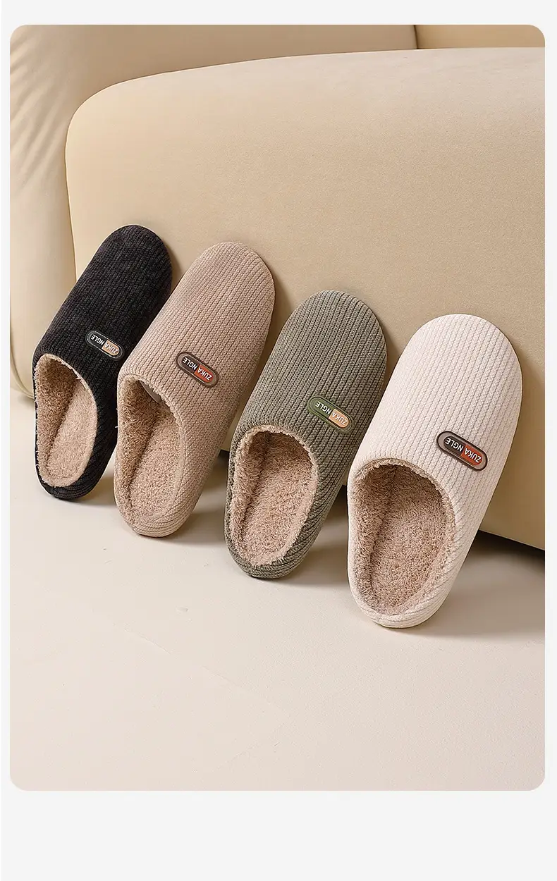 Cixi Cotton Slippers for Men, Spring, Autumn and Winter, Indoor and Home Use, Non-Slip, Warm, Home Couple, Winter Plush, Women — feature 18