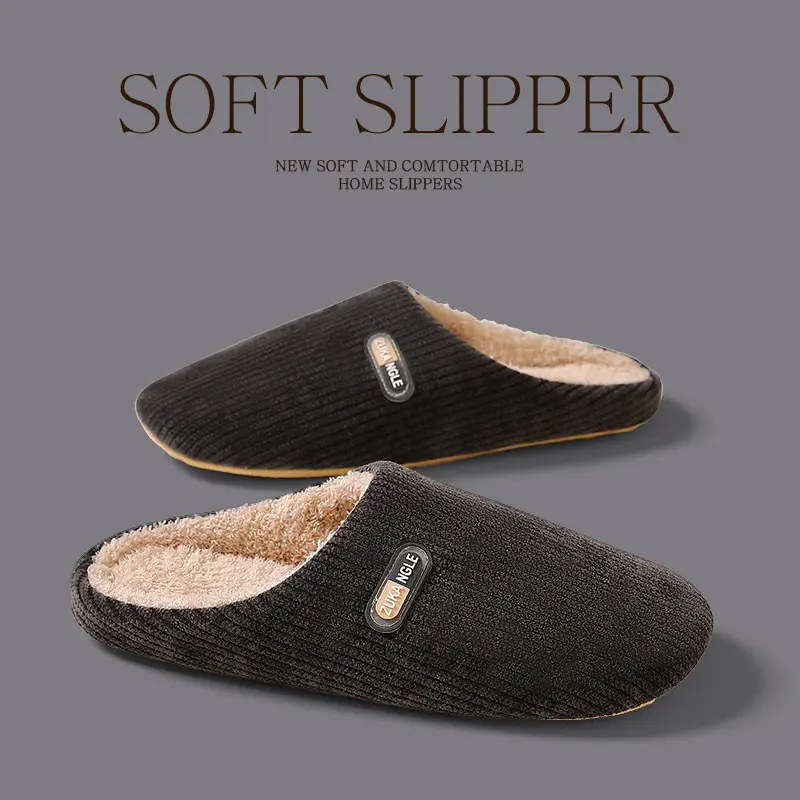 Cixi Cotton Slippers for Men, Spring, Autumn and Winter, Indoor and Home Use, Non-Slip, Warm, Home Couple, Winter Plush, Women - Image 4