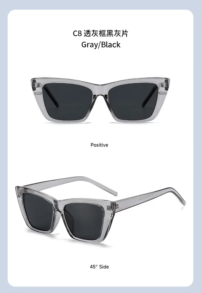 Women Cat-Eye Sunglasses Off-White Black β feature 17